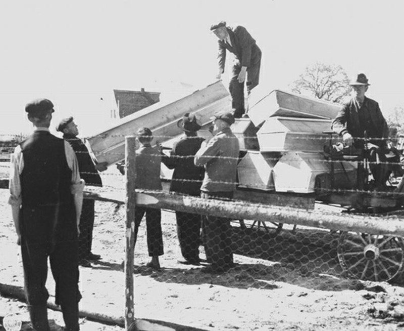 Signal Corps Photos: Delivering Coffins